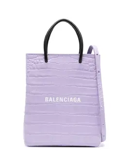 Balenciaga: Фиолетовая сумка-шоппер  Shopping