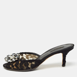 Dolce & Gabbana: Чёрные сандалии  Bianca