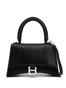 Balenciaga: Чёрная сумка-шоппер  Hourglass