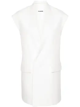 Jil Sander: Белый жилет 