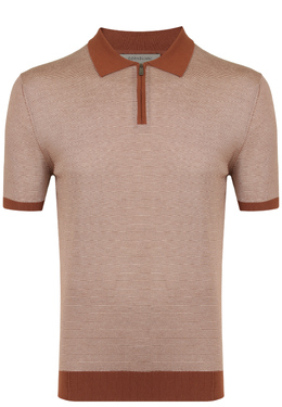 CORNELIANI: Коричневое поло 