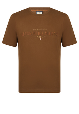 AERONAUTICA MILITARE: Коричневая футболка 