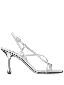Jimmy Choo: Серебристые сандалии 