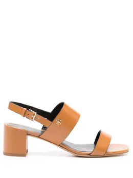 Tory Burch: Коричневые сандалии  Double T
