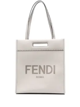 FENDI: Серебристая сумка-шоппер  N-S