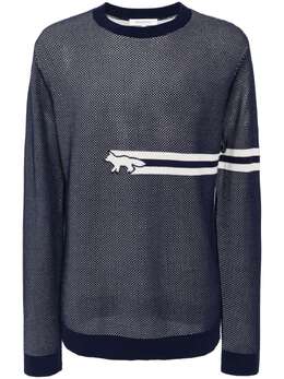 Maison Kitsuné: Свитер в сетку 