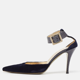 Dolce & Gabbana: Синие сандалии  Velvet