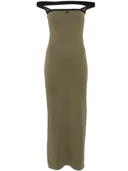 Courrèges: Платье цвета хаки 