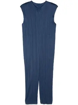 Pleats Please Issey Miyake: Синий комбинезон 