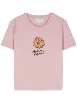 Maison Kitsuné: Футболка с цветочным принтом 