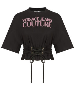 VERSACE JEANS COUTURE: Чёрный топ 