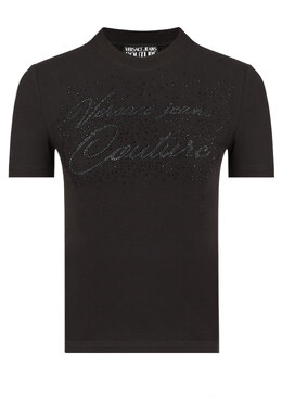 VERSACE JEANS COUTURE: Чёрная футболка 