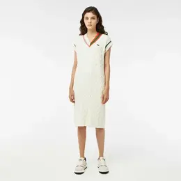 LACOSTE: Бежевое платье 