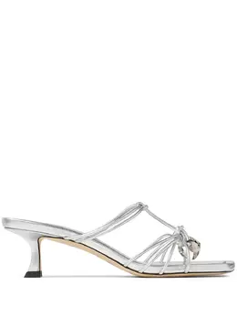 Jimmy Choo: Серебристые сандалии 