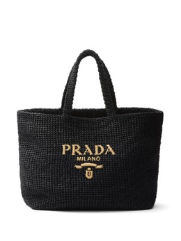 Prada: Чёрная сумка-шоппер 