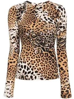 Roberto Cavalli: Блуза с принтом 