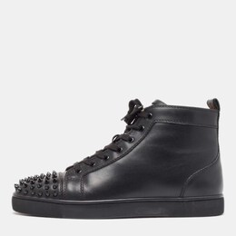 Christian Louboutin: Чёрные кроссовки  Lou Spikes