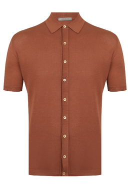 CORNELIANI: Коричневое поло 