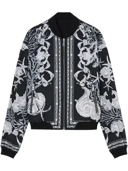 Versace: Чёрная куртка  Barocco