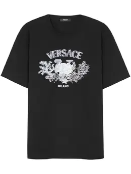 Versace: Чёрная футболка 