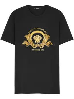 Versace: Чёрная футболка 