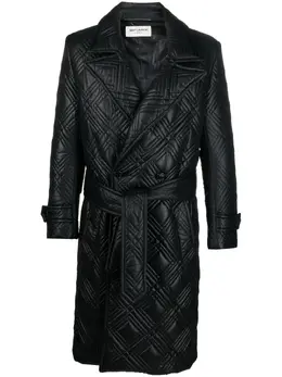 Saint Laurent: Стёганое пальто 