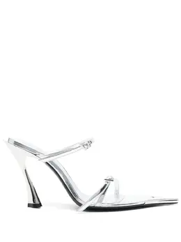 Mugler: Серебристые сандалии 