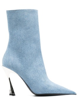 Mugler: Голубые ботинки 