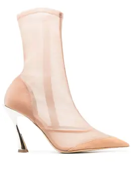 Mugler: Бежевые ботинки 