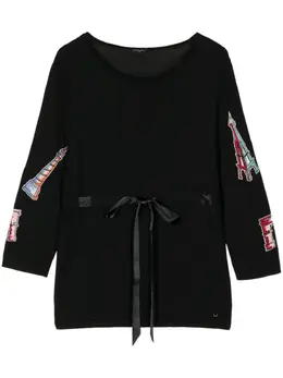 CHANEL Pre-Owned: Чёрный свитер 