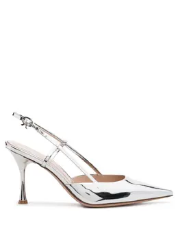 Gianvito Rossi: Серебристые туфли  Ribbon
