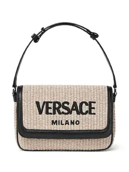 Versace: Бежевая сумка через плечо 