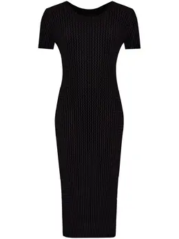 Issey Miyake: Платье с коротким рукавом 