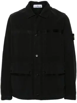 Stone Island: Чёрная рубашка  Compass