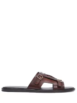 SANTONI: Коричневые шлёпанцы 