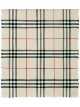 Burberry: Бежевый шарф 