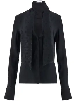 Ferragamo: Жаккардовая блуза  Gancini