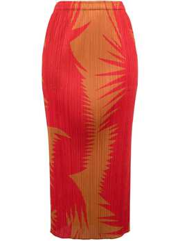Pleats Please Issey Miyake: Юбка с абстрактным принтом 