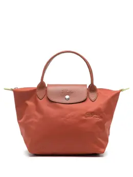 Longchamp: Зелёная сумка-шоппер  Le Pliage Green