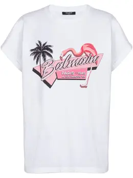 Balmain: Футболка с принтом 