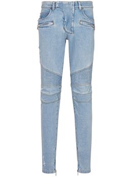 Balmain: Светлые джинсы  Biker