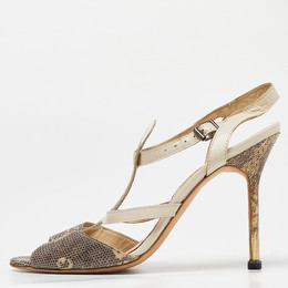 Manolo Blahnik: Бежевые сандалии 
