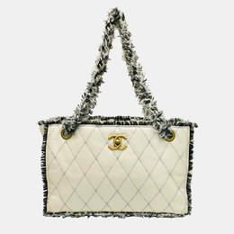 Chanel: Бежевая сумка-шоппер 