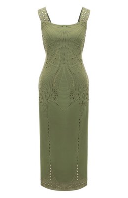 Alberta Ferretti: Платье цвета хаки 
