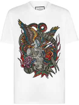Philipp Plein: Белая футболка  Tattoo