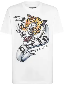 Philipp Plein: Белая футболка  Tattoo