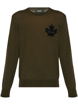 Dsquared2: Зелёный свитер  Maple Leaf