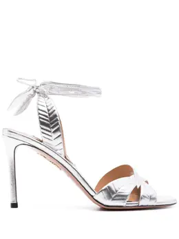 Aquazzura: Серебристые сандалии 