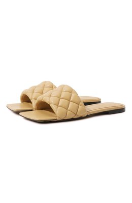 Bottega Veneta: Бежевые шлёпанцы  Padded