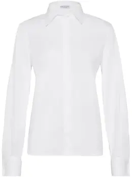 Brunello Cucinelli: Белая рубашка  Monili